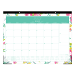 Day Designer 2025 2026 Blue Sky Monthly Desk Pad Planning Calendar, 22&quot; x 17&quot;, Peyton White, July 2025 To June 2026, 107938