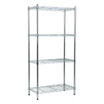 Mind Reader Alloy Collection Metal Adjustable 4 Tier Industrial Storage  Shelves with Wheels 49 12 H x 13 12 W x 23 14 L Silver - Office Depot