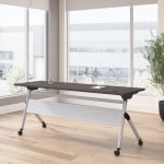 Bush Business Furniture Envision 72&quot;W Folding Training Table, Storm Gray/Cool Gray Metallic, Standard Delivery