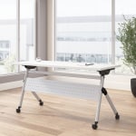 Bush Business Furniture Envision 60&quot;W Folding Training Table, White/Cool Gray Metallic, Standard Delivery