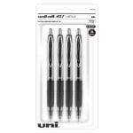 uni ball Gel 207 Retractable Gel Pens Medium Point 0.7 mm Clear Barrel Blue  Ink Pack Of 4 - Office Depot