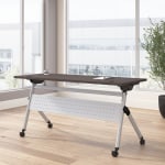 Bush Business Furniture Envision 60&quot;W Folding Training Table, Storm Gray/Cool Gray Metallic, Standard Delivery