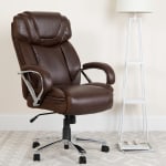 Boss Office Products Traditional Ergonomic High Back Executive Chair 47 H  BurgundyMahogany - Office Depot