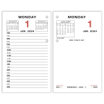 AT-A-GLANCE 2024 Daily Desk Calendar Refill, 3-1/2 x 6, Standard,  Loose-Leaf, Recycled (E717R5024)