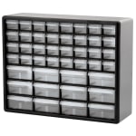 Akro-Mils Plastic 26-Drawer Stackable Cabinet, 20 x 6 3/8 x 10 11/32,  Black/Gray