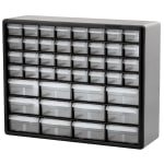 Akro Mils Plastic 24 Drawer Storage Cabinet 15 1216 x 20 x 6 616 BlackClear  - Office Depot