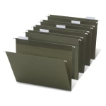 Office Depot&reg; Brand Hanging Folders, 1/5 Cut, Letter Size, 100% Recycled, Green, Pack of 50