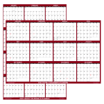 2025 SwiftGlimpse Reversible Yearly Wall Calendar, 32&rdquo; x 48&rdquo;, Maroon, January To December