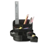 Deflecto Sustainable Office Desk Caddy 5 Height x 5.4 Width x 6.8 Depth  Desktop 30percent Recycled Black Plastic 1 Each - Office Depot