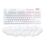  Logitech G715 Wireless Mechanical Gaming Keyboard with  LIGHTSYNC RGB, LIGHTSPEED, Clicky Switches (GX Blue), and Keyboard Palm  Rest, PC/Mac Compatible - White Mist : Video Games
