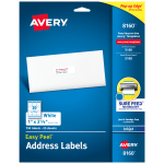 Avery&reg; Easy Peel&reg; Address Labels With Sure Feed&reg; Technology, 8160, Rectangle, 1&quot; x 2-5/8&quot;, Matte White, Pack Of 750