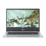 Asus Chromebook CX1 CX1400 CX1400CKA-DB84F 14&quot; Chromebook - Intel Celeron N4500 Dual-core (2 Core) 1.10 GHz - 8 GB Total RAM - 8 GB On-board Memory - 64 GB Flash Memory - Transparent Silver- ChromeOS - NanoEdge - 12 Hours Battery Run Time