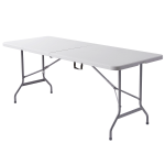 Realspace Molded Plastic Top Folding Table 29 H x 48 W x 24 D Platinum -  Office Depot