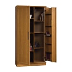 Adept Storage Narrow Storage Cabinet Fossil Oak *, 418138, Sauder  Woodworking