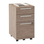 Realspace&reg; Trezza 19&quot;D Vertical 3-Drawer Mobile File Cabinet, Light Oak