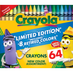 Crayola 64 Count Crayons, With 8 Retired Crayola Crayon Colors, Coloring Set, Gift for Kids Ages 3 &amp; Up
