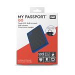 Western Digital® My Passport Go 500GB Portable External Solid State Drive, USB 3.0, WDBMCG5000ABT-WESN, Black/Blue