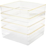 Martha Stewart Miles Plastic Stackable Office Desk Drawer 6 Piece Organizer  Set Clear - Office Depot