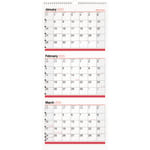 2024 Office Depot® Brand 3Month Monthly Wall Calendar, 12" x 27