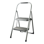 Gorilla Ladders Steel 2-Step Folding Step Ladder, 200-Lb Capacity, 19&quot;, Silver