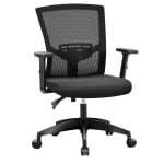 ALPHA HOME Ergonomic Mesh Mid Back Office Task Chair Black - Office Depot