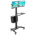 Mount It Stand Up Desk Mobile Workstation 30 12 H x 37 W x 6 D Silver -  Office Depot