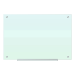 U Brands Magnetic Glass Dry Erase Board, 70 x 35 Inches, White Frosted Surface, Frameless