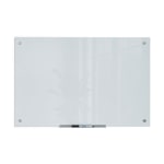 U Brands Magnetic Glass Dry Erase Board, 70 x 35 Inches, White Frosted Surface, Frameless