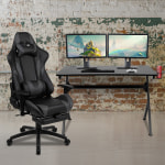 Flash Furniture Gaming Desk And Racing Chair Set With Cup Holder And ...