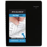 2025 AT-A-GLANCE&reg; DayMinder&reg; 4-Person Daily Appointment Book, 8&quot; x 11&quot;, Black, January 2025 To December 2025, G56000