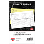 COSCO Invoice Form Book With Slip 2 Part Carbonless 8 12 x 11 Business ...