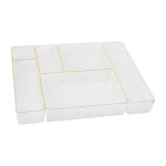 Martha Stewart Miles Plastic Stackable Office Desk Drawer 6 Piece Organizer  Set Clear - Office Depot