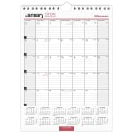 2025 Office Depot Monthly Wall Calendar, 8" x 11", Traditional, January