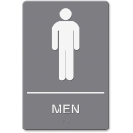 Headline ADA Restroom Sign Mens 6 x 9 Gray - Office Depot