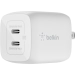 Belkin BoostCharge Pro Dual USB C GaN Wall Charger with PPS 65W Laptop  Chromebook Charging Power Adapter 65 W - Office Depot