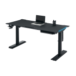 RS Gaming&trade; Chronos 66&rdquo;W Height-Adjustable Gaming Desk with Integrated Power and Charging, Black, BIFMA Compliant