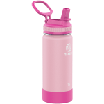 Takeya Actives Kids' Insulated Water Bottle With Straw Lid, 16 Oz, Blush/Super Pink