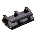 OIC Adjustable 3 Hole Punch Black - Office Depot