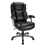 Realspace Hurston Bonded Leather High Back Executive Chair Black