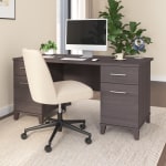 Bush Home Somerset 60 W Office Computer Desk With Drawers Mocha