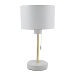Realspace&trade; Belsi Executive Shaded Desk Lamp With USB-Charging Port, 19&quot;H, White