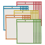50PCS Job Ticket Holders Dry Erase Pockets 10x14Inch,Black,Reusable Plastic Sleeves For Paper - View #3