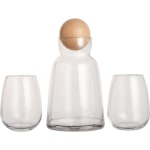 TJ Riley Wooden Ball Carafe Set