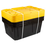 Office Depot Brand by GreenMade Professional Storage Tote With HandlesSnap  Lid 27 Gallon 30 110 x 20 14 x 14 34 BlackYellow - Office Depot