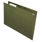 Office Depot&reg; Brand Hanging Folders, 1/3 Cut, Legal Size, 100% Recycled, Green, Pack Of 25
