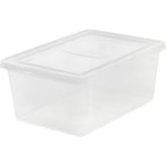 IRIS Latch Plastic Storage Container With Built In Handles And Snap Lid  12.95 Quarts 16 12 x 11 x 6 12 Clear - Office Depot