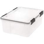 IRIS Weathertight Plastic Storage Container With Latch Lid 14 12 x 17 34 x  23 58 Clear - Office Depot