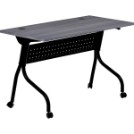 Lorell&reg; 48&quot;W Flip-Top Training Table, Charcoal/Black