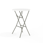 Flash Furniture Round Plastic Folding Bar Table, 43-3/4&quot;H x 31-1/4&quot;W x 31-1/4&quot;D, Granite White