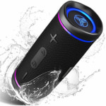 TREBLAB HD77 - Wireless Bluetooth Speaker - 30W Stereo, 20H Battery, IPX7 Waterproof, TWS Mode, Portable Speaker with RGB Light and Shockproof Body - 50 Hz to 20 kHz - Surround Sound, 360&deg; Circle Sound, TrueWireless Stereo - Battery Rechargeable